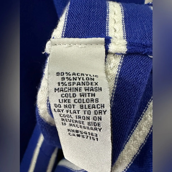 Eliza J Fit And Flare Knit Dress Royal Blue White Striped Size XL Nautical - Picture 4 of 4